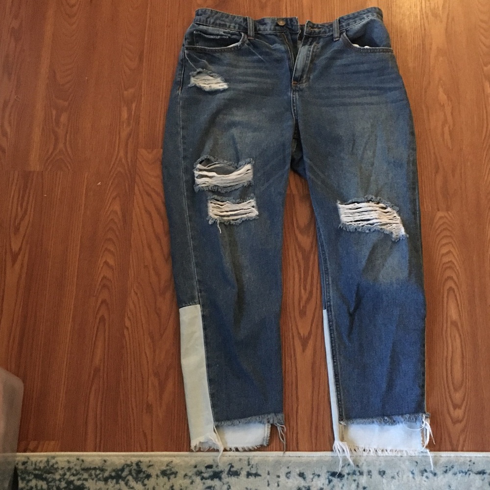 CELLO ripped two toned jeans